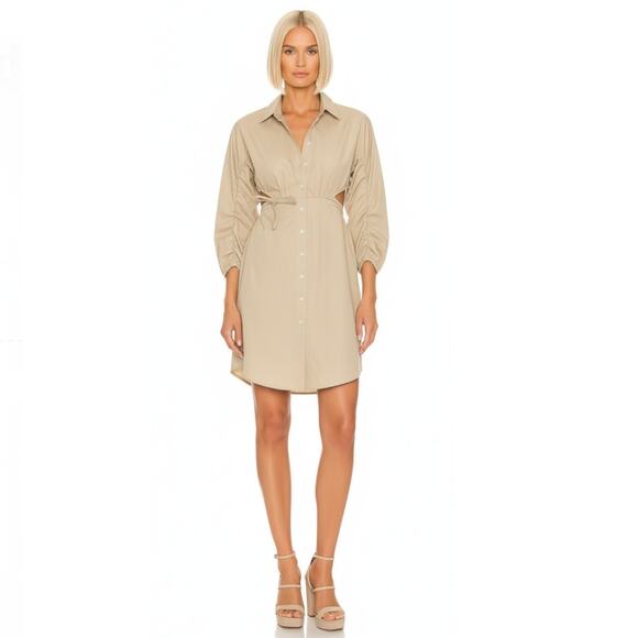Derek Lam 10 Crosby Jayce Cutout Dress 2 Tan NWT - Picture 1 of 8
